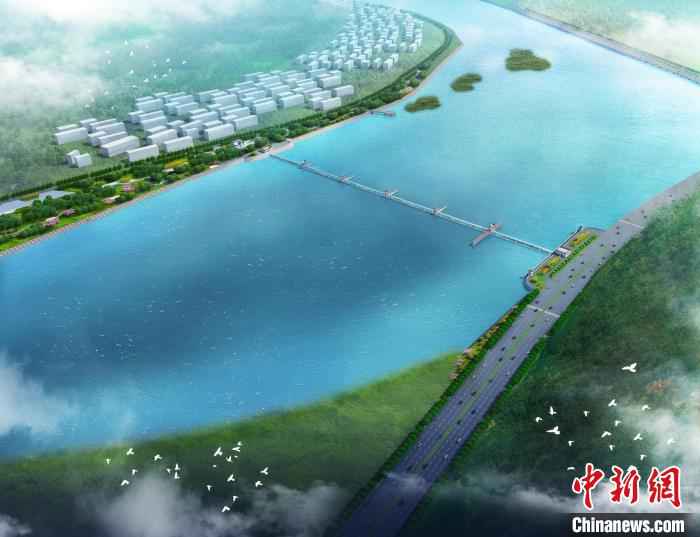 图为西藏拉萨河城区段综合整治工程5号闸效果图(资料图)。 受访者 供图 摄 西藏拉萨河综合整治工程总体进度未受影响